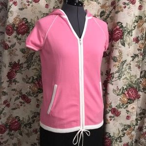 New Liz Claiborne hoodie zip front top size M